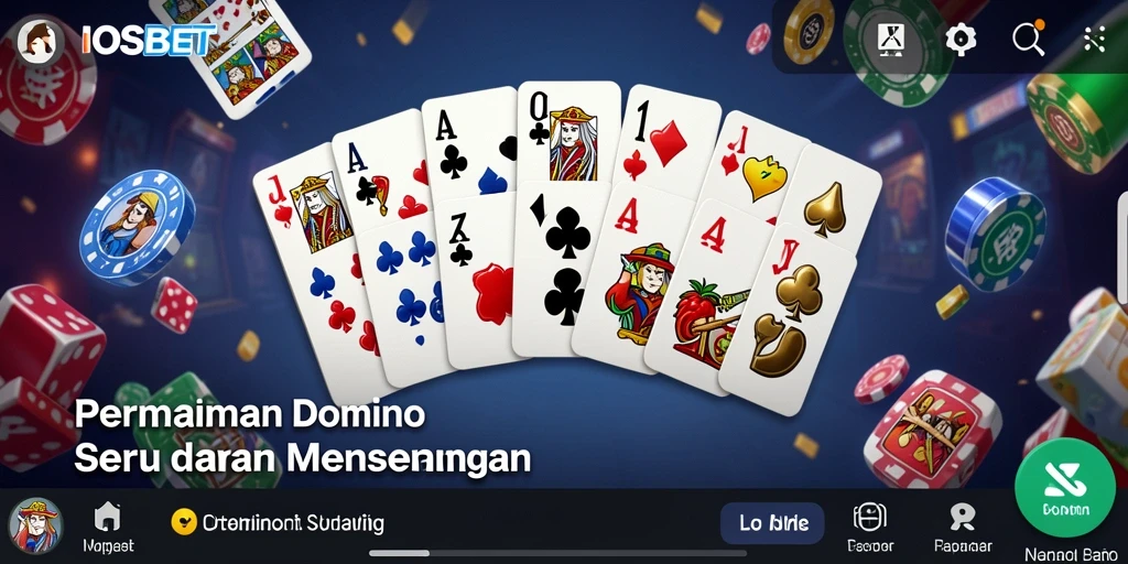 Screenshot menunjukkan gameplay seru Domino di IOSBET.
