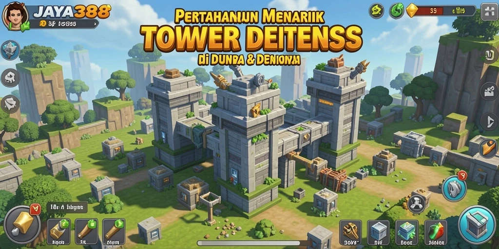 Gameplay seru dari JAYA388 menunjukkan strategi dan pertahanan tower.