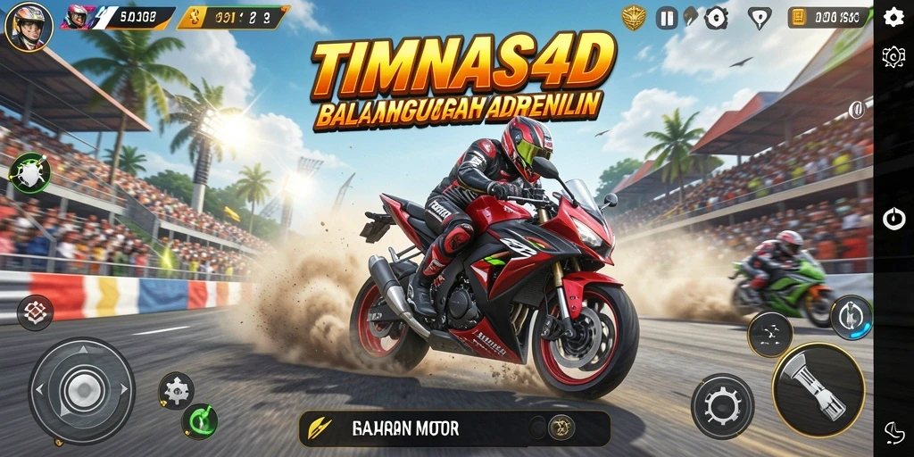 Gameplay penuh aksi balapan motor yang menegangkan.