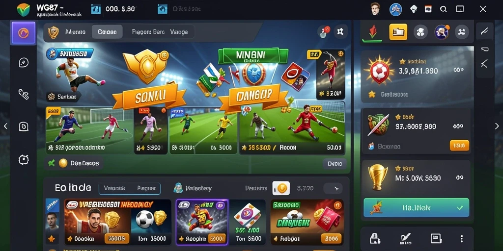 Tampilan antarmuka aplikasi WG87 yang user-friendly untuk Sportsbook.