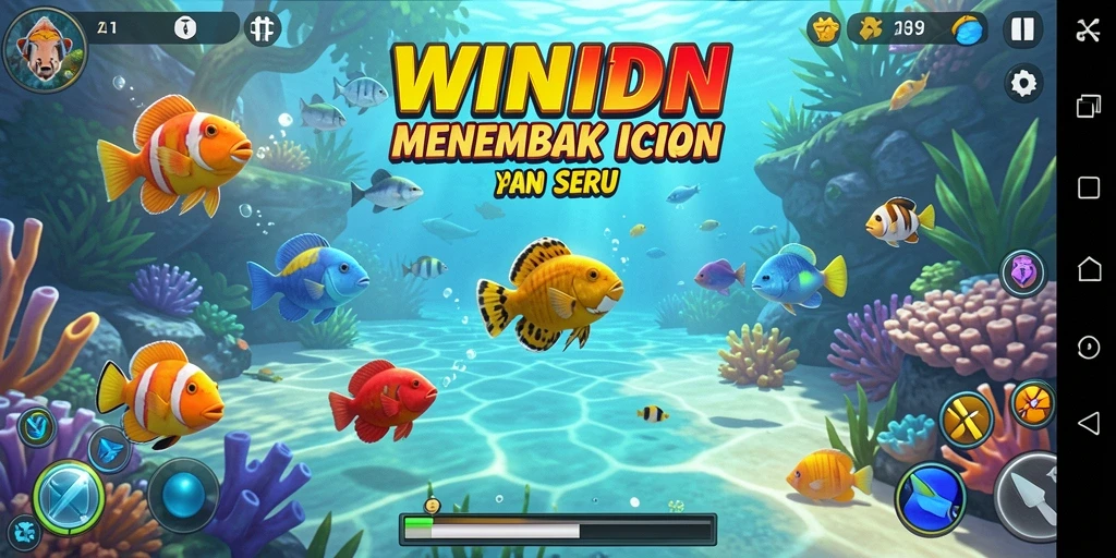 Gameplay seru di WINIDN saat menembak ikan di lautan.