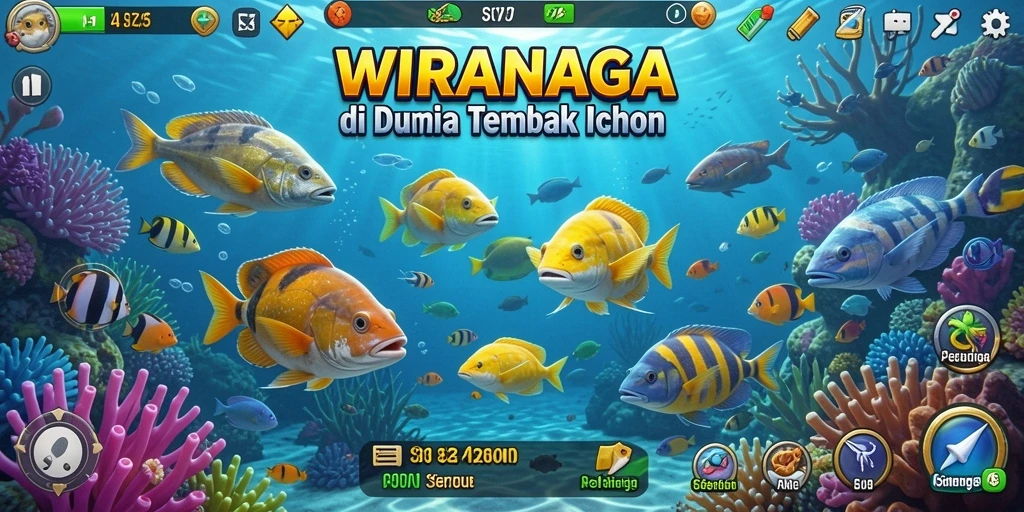 Screenshot utama WIRANAGA menampilkan gameplay seru Tembak Ikan.